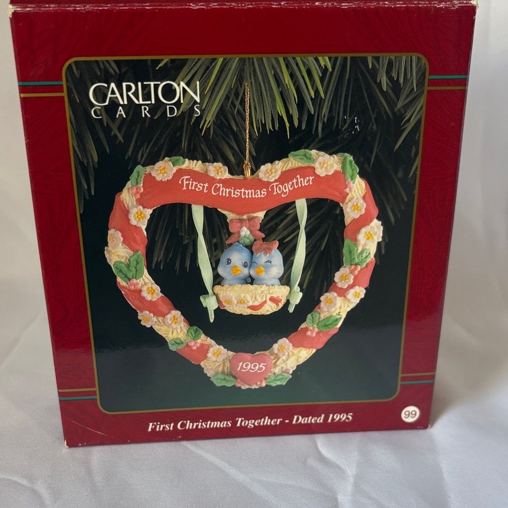 Carlton Cards Red and Green Heart Ornament